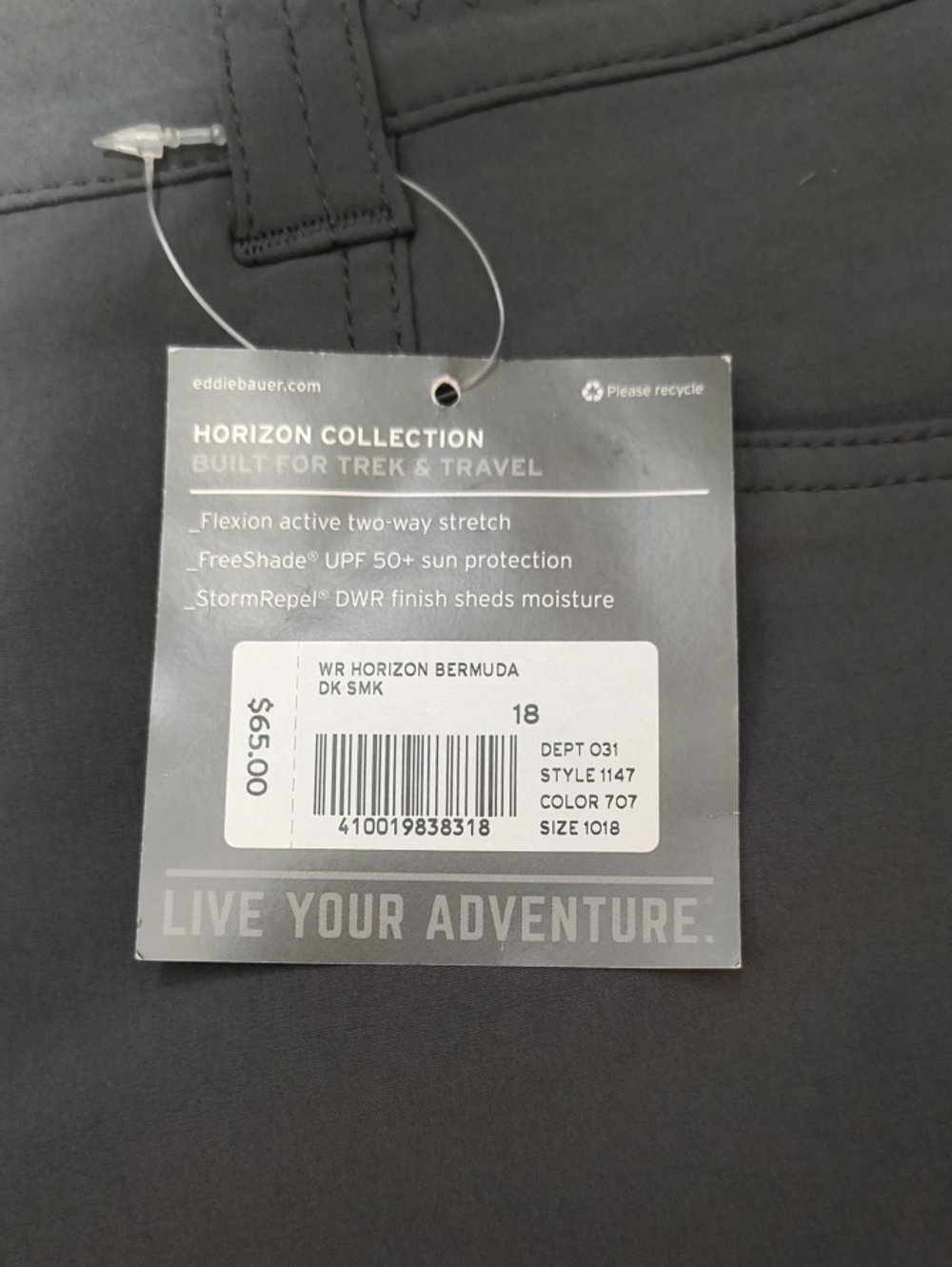Eddie Bauer Womans 18 Dark Gray Horizon Trek Bermuda Hiking Travel Shorts - Picture 2 of 7